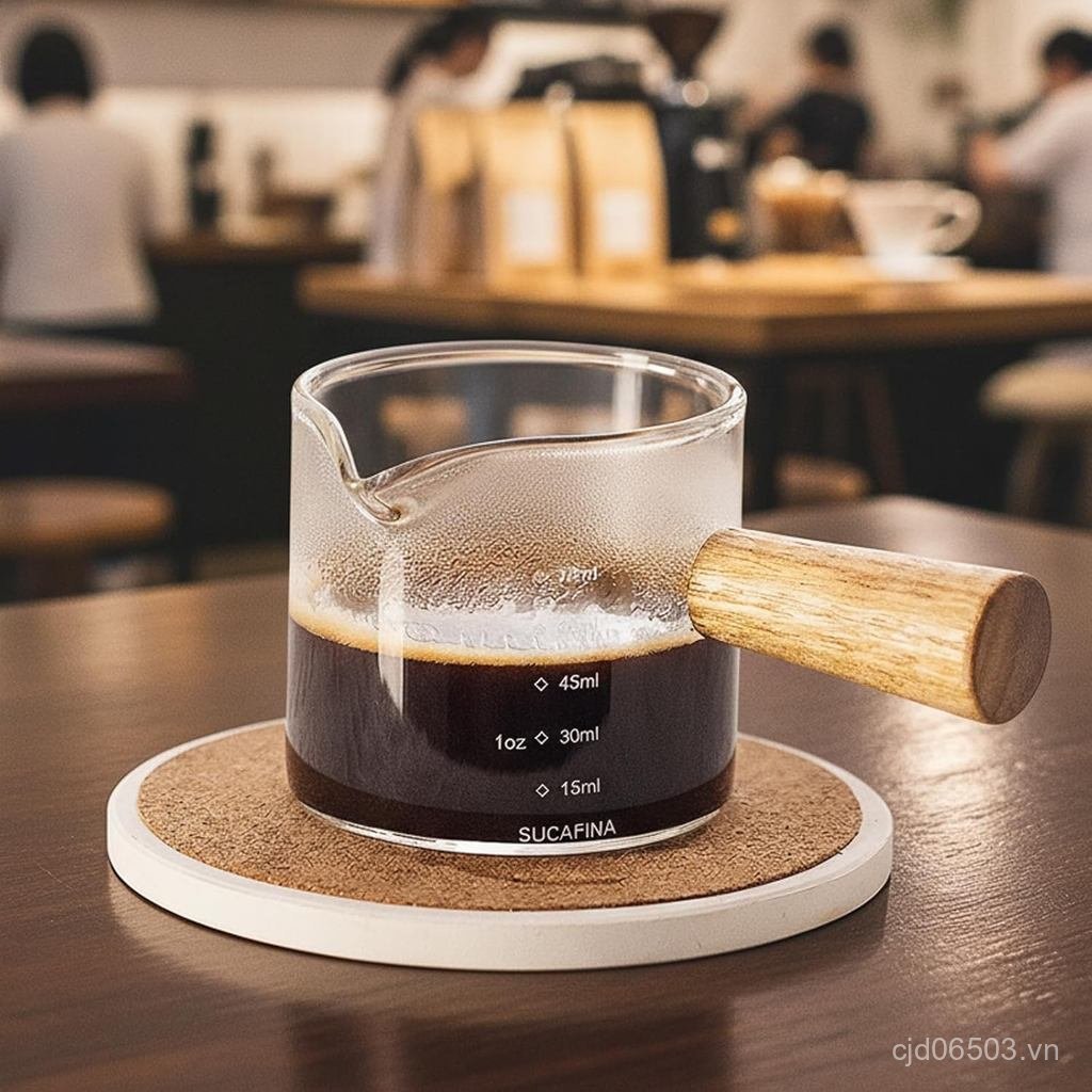 Cốc bắn Espresso có tay cầm-Epresso Kính đo, Bình sữa cà phê Mini có miệng hình chữ V, 100ml GBY3