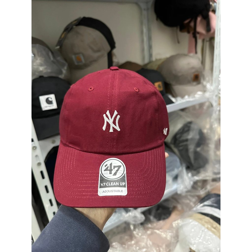 47brand47ny Mũ bóng chày nhãn nhỏ Mũ mềm rượu vang đỏ
