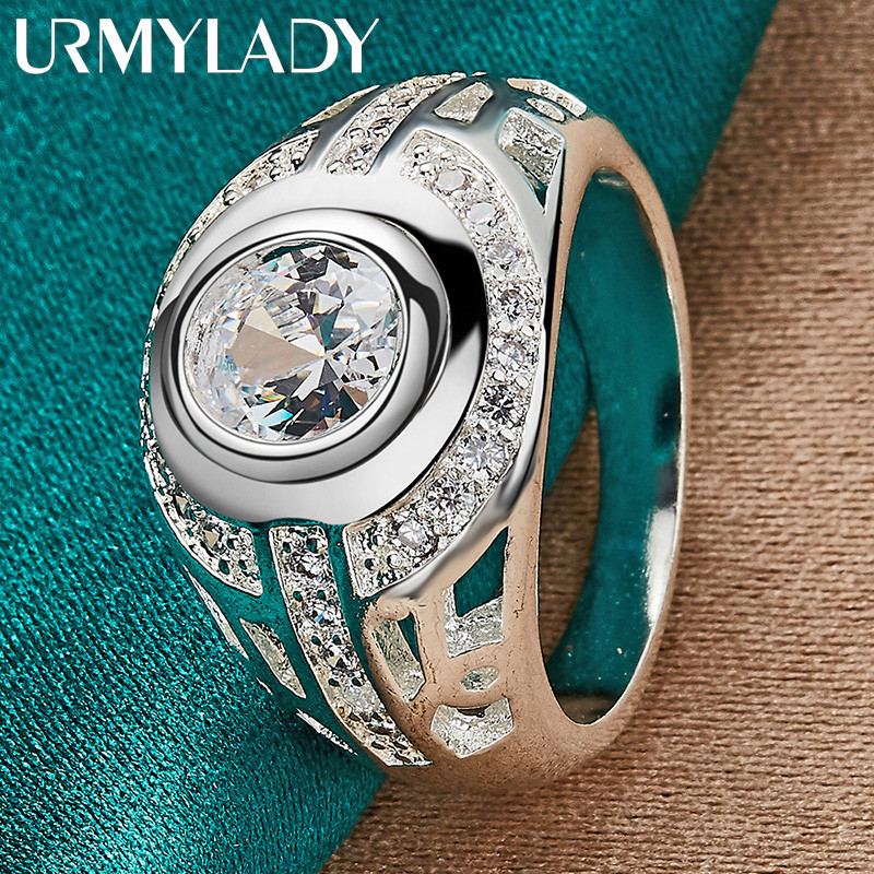 Đồng Hồ Bạc 925 Tròn Zircon - Trang Sức Thời Trang Cho Nhẫn và Cưới
