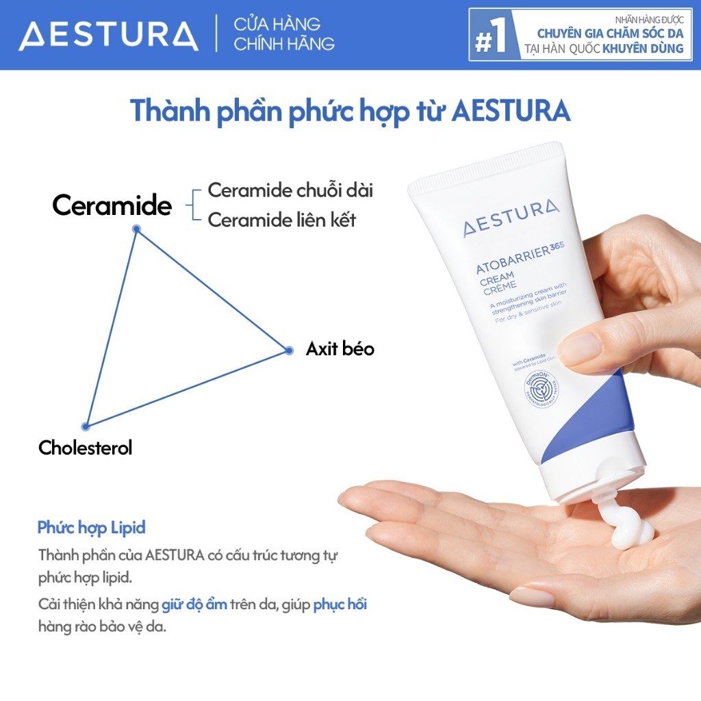 Kem dưỡng ẩm phục hồi và chăm sóc hàng rào bảo vệ da AESTURA ATOBARRIER365 Cream 80ml
