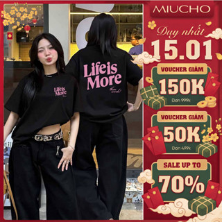  Áo thun boxy basic phong cách Hàn Quốc BST Miucho tay ngắn cổ tròn chất cotton co giãn thoáng mát 