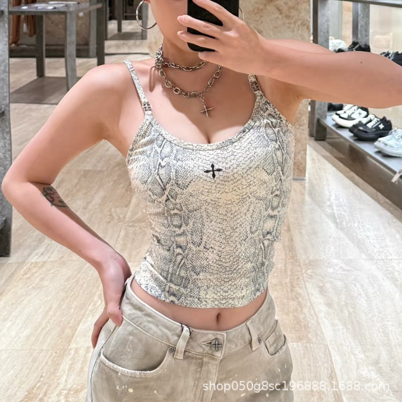 SMFK Beverly Sports Camisole Cross Snake Pattern Camouflage Hot Girl Casual Outerwear Base Tank Top 