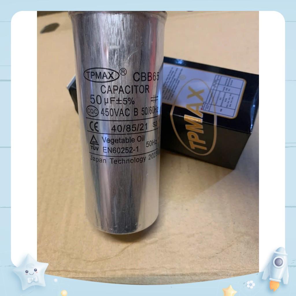 Tụ 50uf 450v 2 cực hàng đẹp SU CBB65
