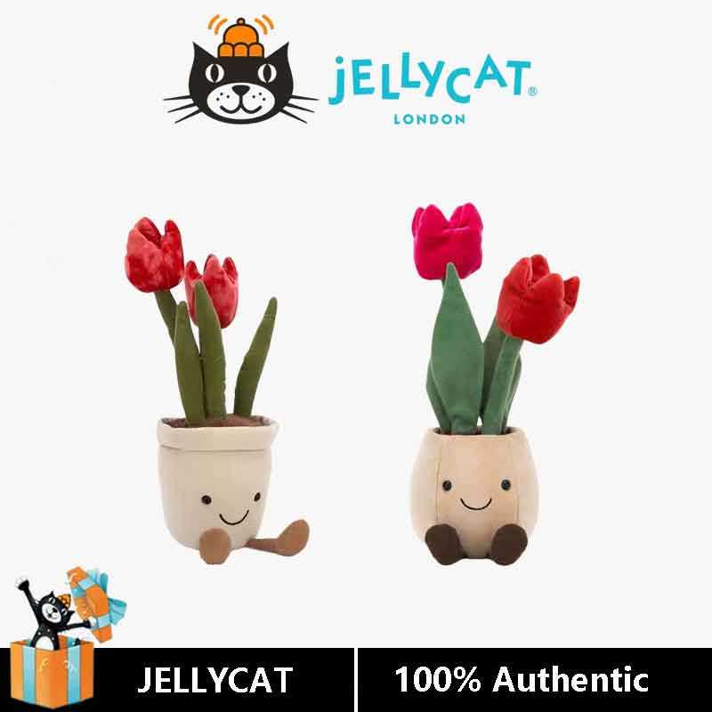 Chậu hoa tiên Jellycat Tulip, bó hoa cúc trang trí