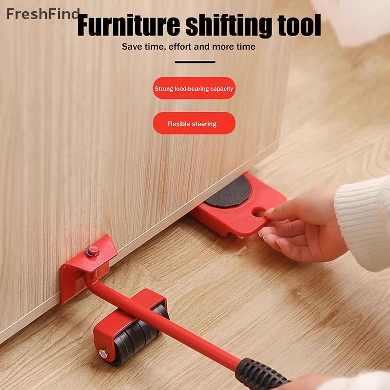 Null Đồ nội thất hạng nặng Nâng công cụ vận chuyển Đồ nội thất Mover Bộ 4 Con lăn di chuyển 1 Thanh 