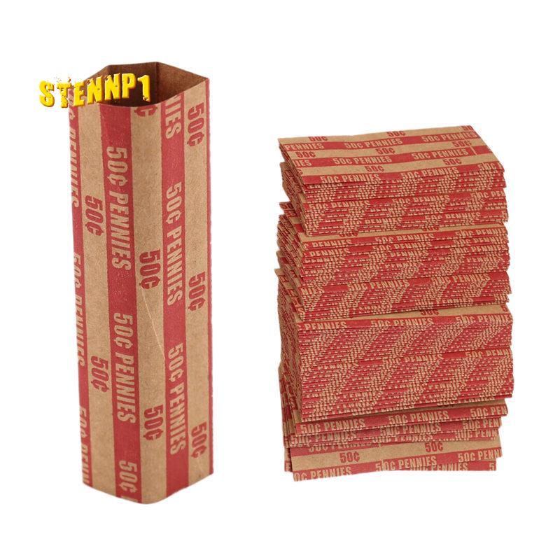 100 mảnh Penny Coin Wrappers Penny Tay áo phẳng như Shown Penny Rolls Wrappers
