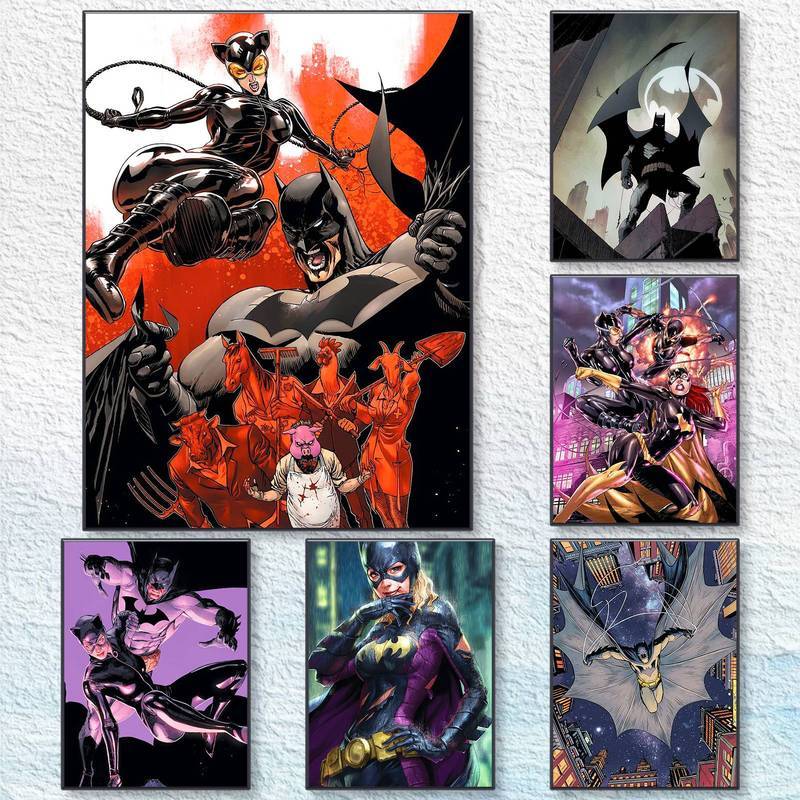 Batman Catwoman DC Truyện Tranh Nghệ Thuật Khung Chống Thấm Nước HD Canvas Nghệ Thuật Truyện Tranh P