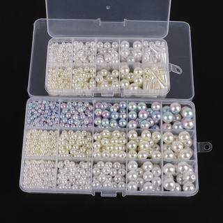 Hỗn Hợp 1300 Chiếc 600 Kích Cỡ ABS Ngọc Trai Phong Cách Hạt Hộp Màu Ánh Sáng Tròn Rời Cho DIY Trang Sức Làm Văn Phòng Phẩm Tạp Chí Người Lập Kế Hoạch Gif...