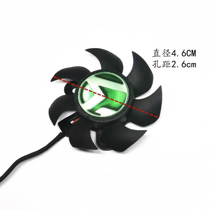 [Quạt làm mát máy tính] Thích hợp cho GT730 4HDMI HD5450 Đường kính 4,6CM Khoảng cách lỗ 2.6CM Card 