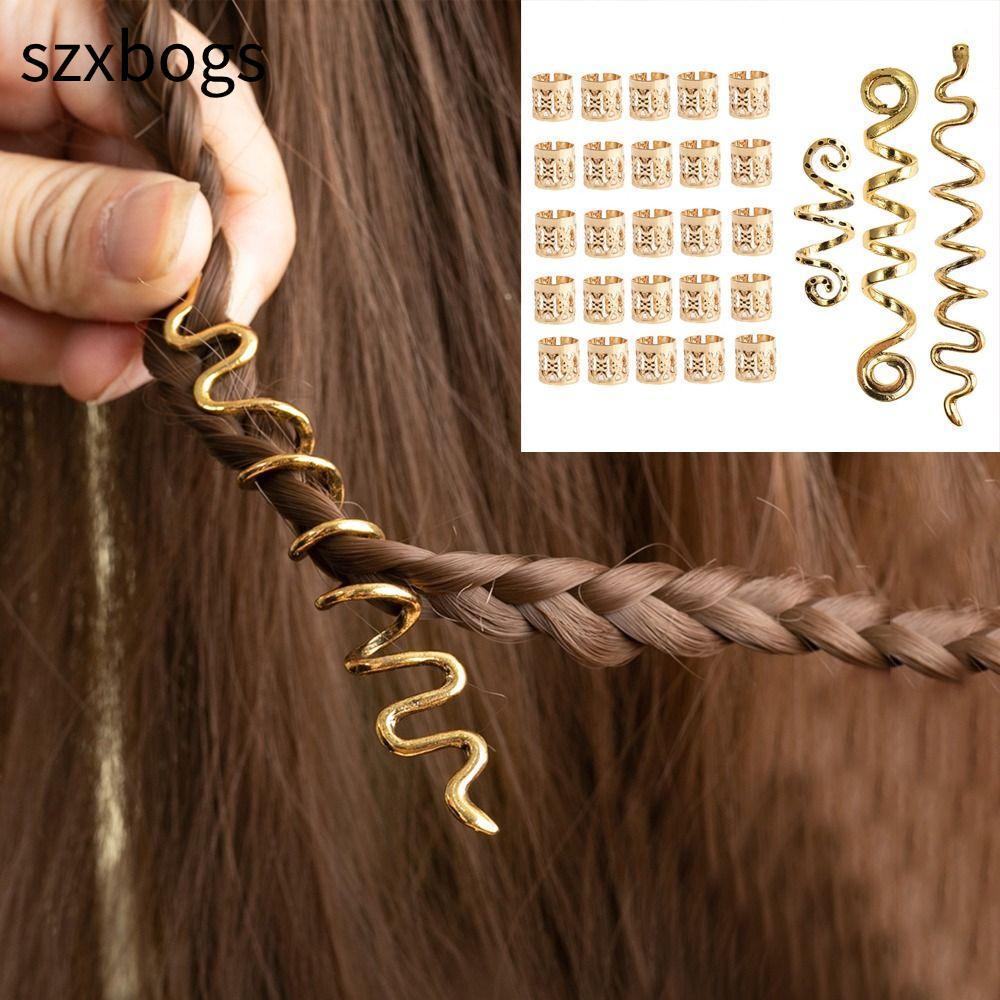SZXBOGS - Bộ 28 Kẹp Tóc Dreadlocks Retro, Dụng cụ Tạo Kiểu Dân Tộc, Phụ Kiện Tóc Ireland