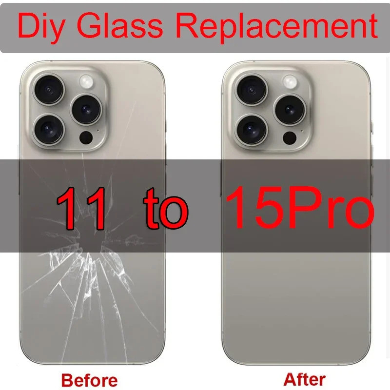 OEM DIY Back RearTextured Matte Glass Thay thế cho iPhone 11 như 15 Pro 6.1 inch với keo 3M 38MM (kh