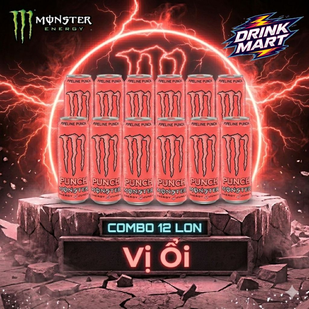 [ 12 Lon ] Nước Tăng Lực MONSTER Vị Ổi Lon 355ml Các Vị | Drink Mart