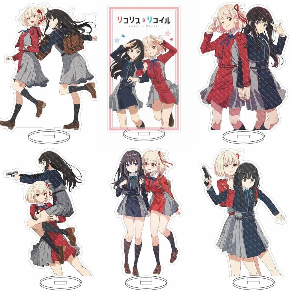 Standee anime Lycoris Recoil mô hình mica nhân vật Chisato Takina Kurumi trang trí bàn học quà tặng 