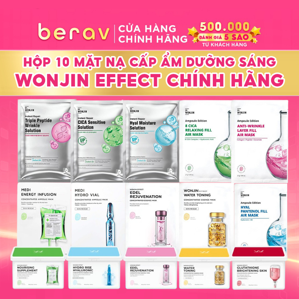 [MIX] Combo 10 Mặt Nạ WONJIN EFFECT chăm sóc da chuyên sâu  DR Wonjin 30gx10