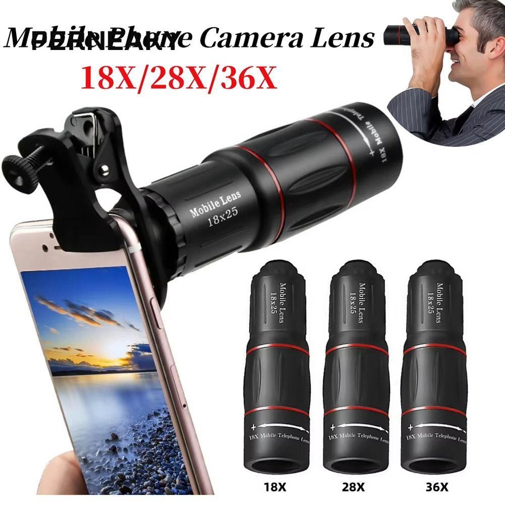 PERNEAKY 1 Bộ Kính Thiên Văn Một Mắt, Ống Kính Máy Ảnh Điện Thoại Di Động Zoom Kẹp, Ống Kính Telepho