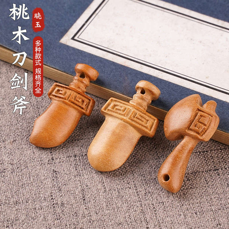 {Ready Stock} {Ready Stock} Thanh kiếm gỗ đào phong cách mới Xiaohan Sword 3,5cm Lightning Strike Pe