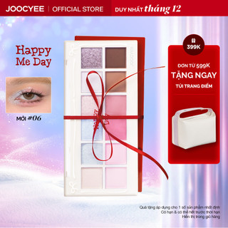   HAPPY ME DAY COLLECTION  Bảng phấn mắt 12 màu Joocyee 12shades multi-use Màu #06: Ước nguyện hồng Tone hồng xanh lãng mạn ngọt ngào 