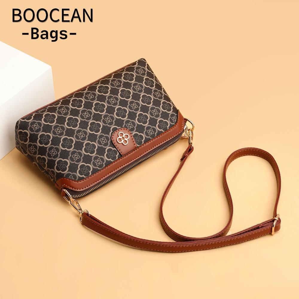 Túi xách BOOCEAN, Túi đeo vai bằng da mềm PU, Túi vuông nhỏ chất lượng cao