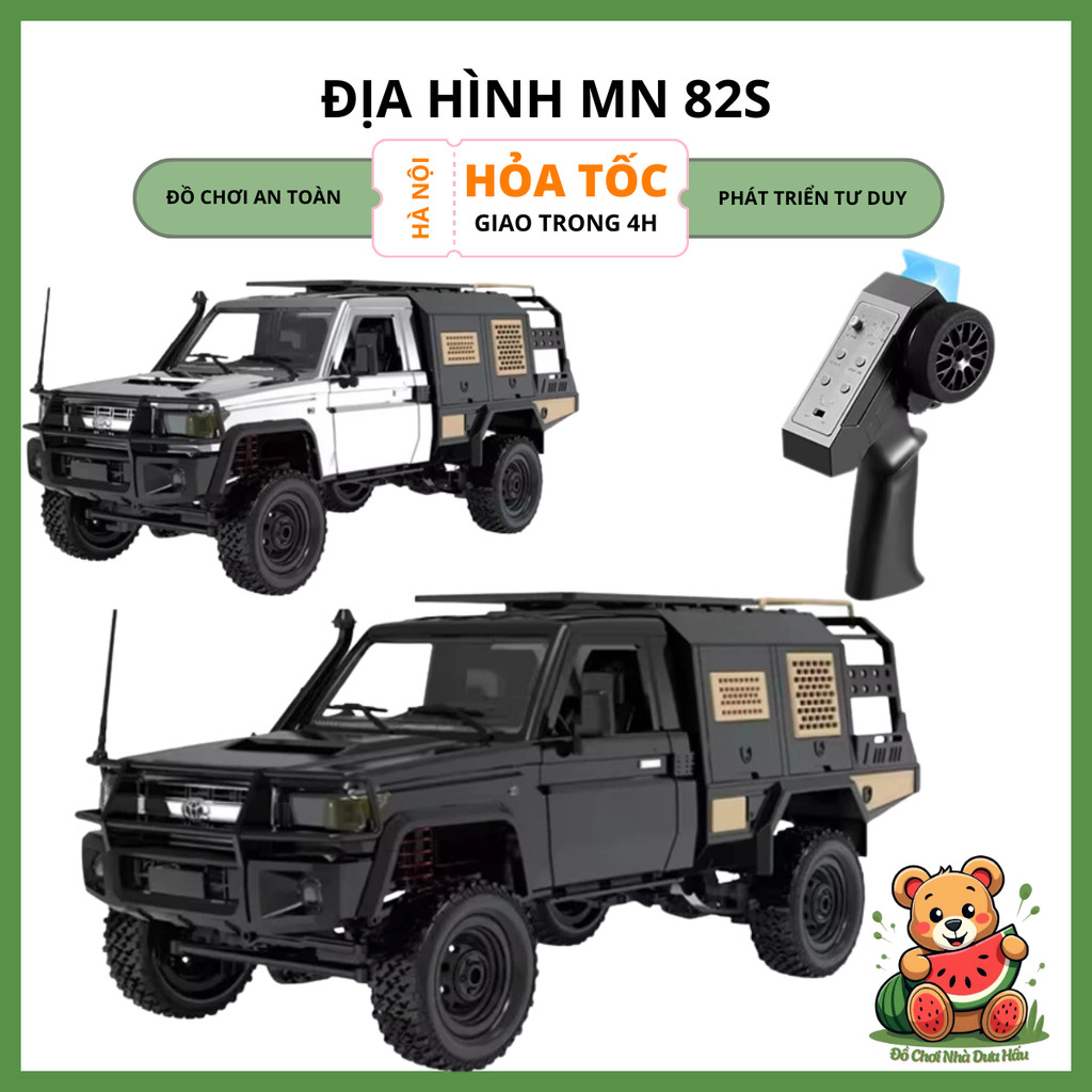 Xe Điều Khiển Từ Xa MN82S, Bản Nâng Cấp Đặc Biệt Từ MN82-LC79 Có Servo, Điều Tốc, Hiệu Ứng Đèn LED