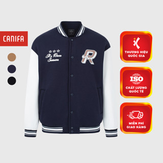  Áo khoác nỉ không mũ nam CANIFA áo khoác bomber 8OT25W013 