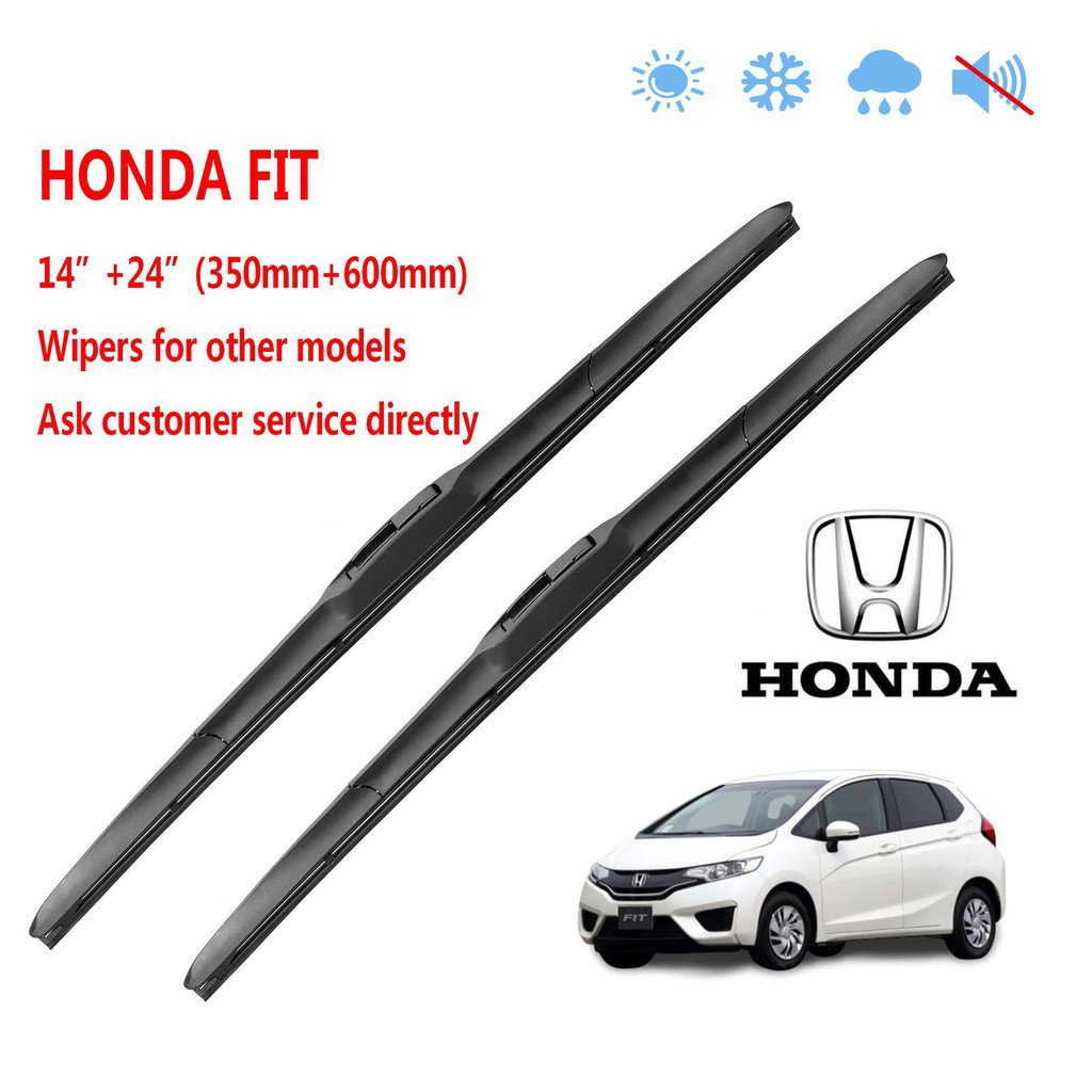[Có sẵn trong kho] Cần gạt nước kính chắn gió xe Honda Fit 14&24 [Silicone]