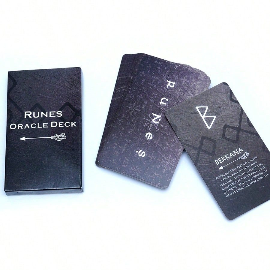 Runes Oracle Deck Card Game for Fortune Telling and Parties Games Hoàn hảo cho Thiền & Tự phản chiếu
