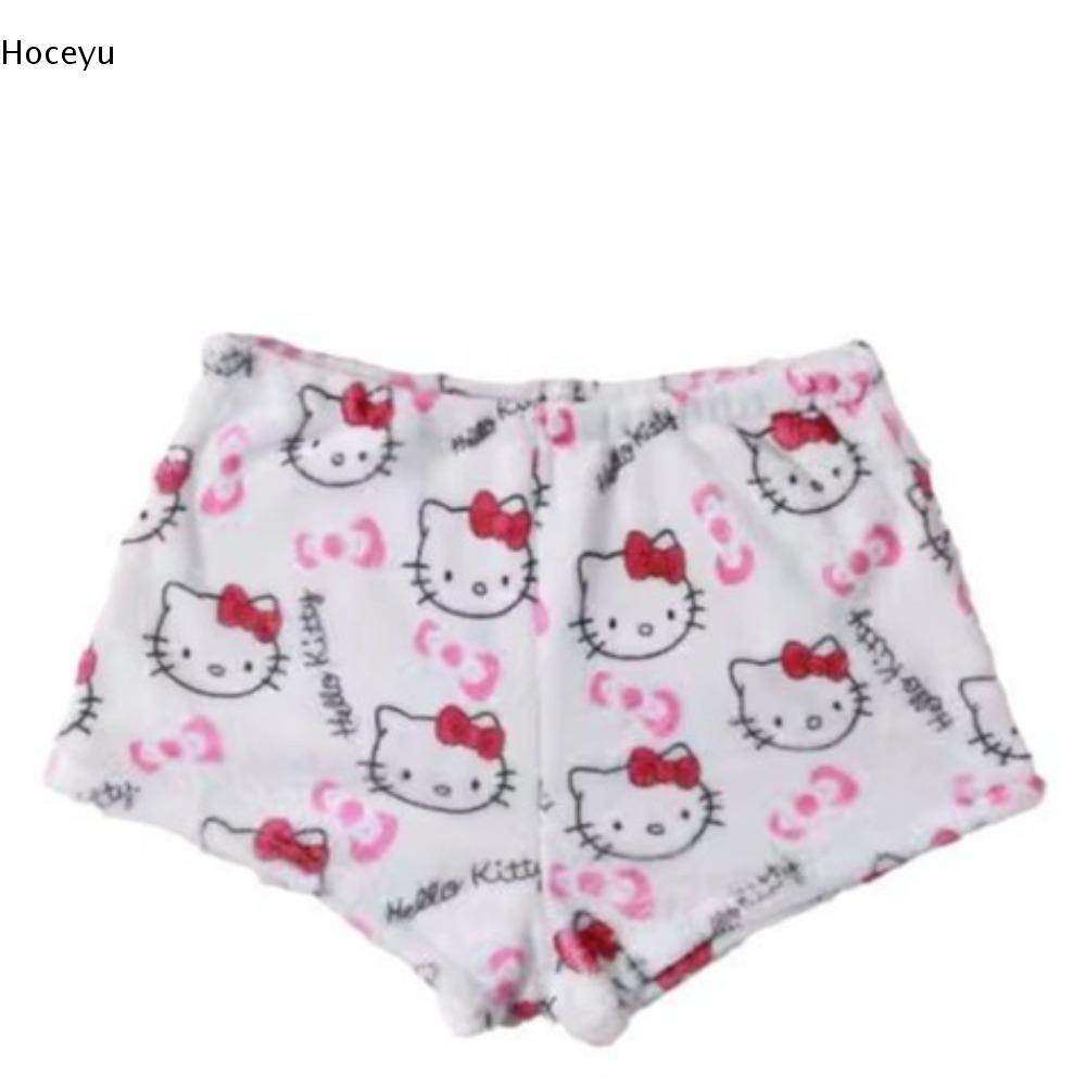 HOCEYU Loose Ladies Pyjama, Hai mảnh Sanrio Home Wear, Kawaii Cartoon Hello Kitty Sleep Bottoms dành