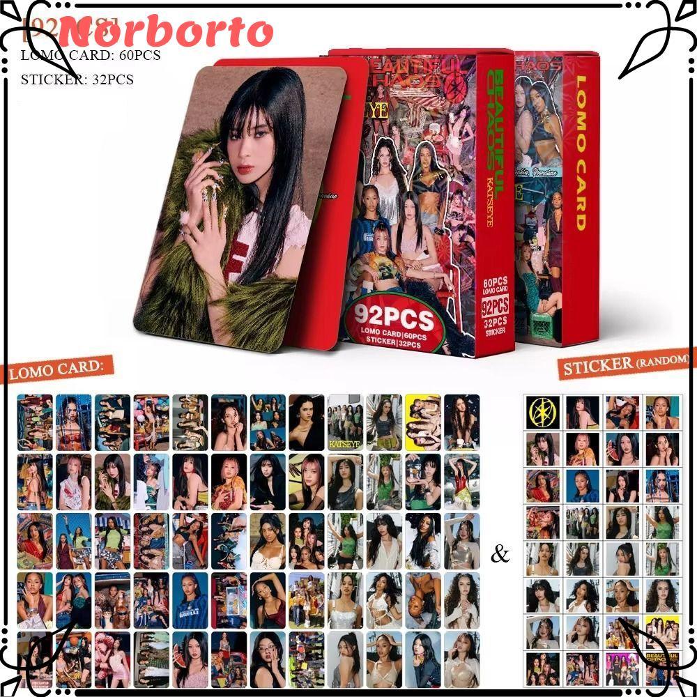 NORBORTO 92 Cái / bộ Thẻ Ảnh KATSEYE Lomo, Album KATSEYE In HD KATSEYE Thẻ LOMO, Có Miếng Dán MANO M