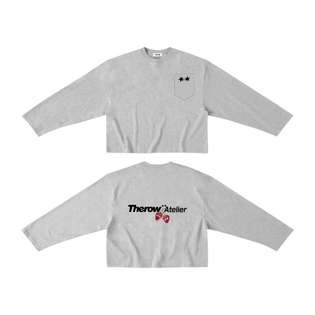 THEROW Áo Thun Tay Dài " PHỐI TÚI " Long Sleeve Boxy 250gsm Form Rộng Cổ Tròn Unisex Nam Nữ Phong Cách Basic Thoải Mái | BigBuy360 - bigbuy360.vn