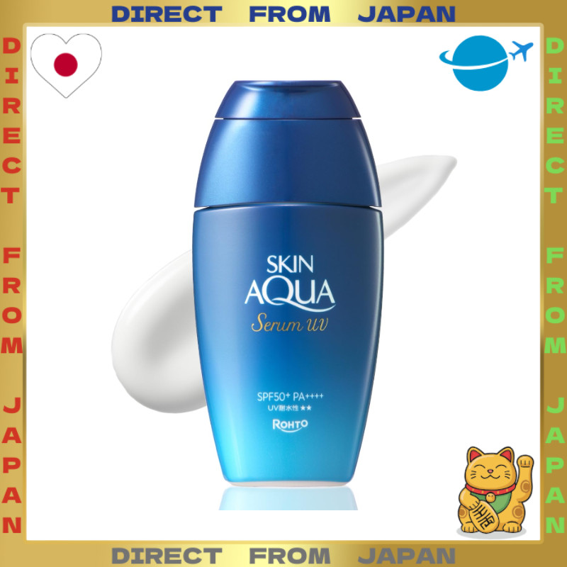 【DIRECT FROM JAPAN】Skin Aqua Hyaluronic Serum UV SPF50+ PA++++ UV Protection (Ethanol-Free, Fragranc