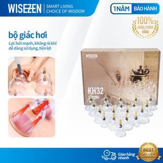  Bộ Giác Hơi Chân Không 32 Cốc Không Dùng Lửa Wisezen Giác Hơi Chân Không Tri Liệu Thư Giãn 