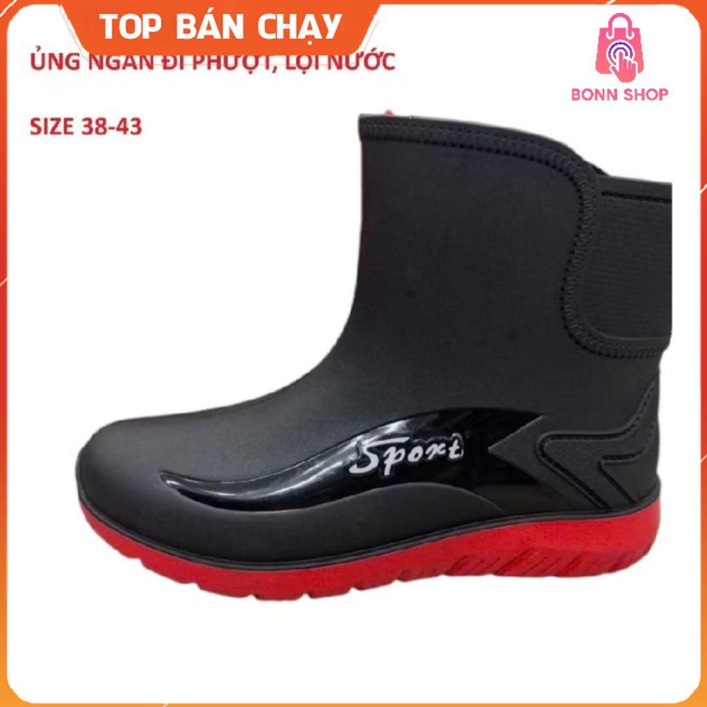 [HÀNG XỊN] Ủng ngắn đi mưa size 38-43 đế mềm, ủng làm vườn, ủng đi phượt, ủng bảo hộ mã 829