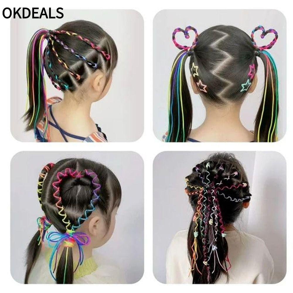 OKDEALS 16 / 24 / 32 Dây buộc tóc, Dây buộc tóc Dây buộc tóc đầy màu sắc, Phụ kiện tóc bện cầu vồng 