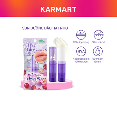 Son Dưỡng Giúp Đôi Môi Mềm Mại Và Mịn Màng BABY BRIGHT HYA GLOW LIP BALM 2.6G