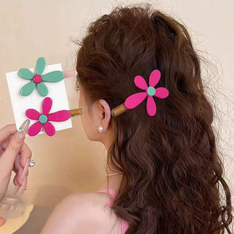 Bộ kẹp tóc hoa Acetate - Kẹp tóc Side Bangs đầy màu sắc với kẹp tóc hoa Sweet Vibe acetate, kẹp bên 