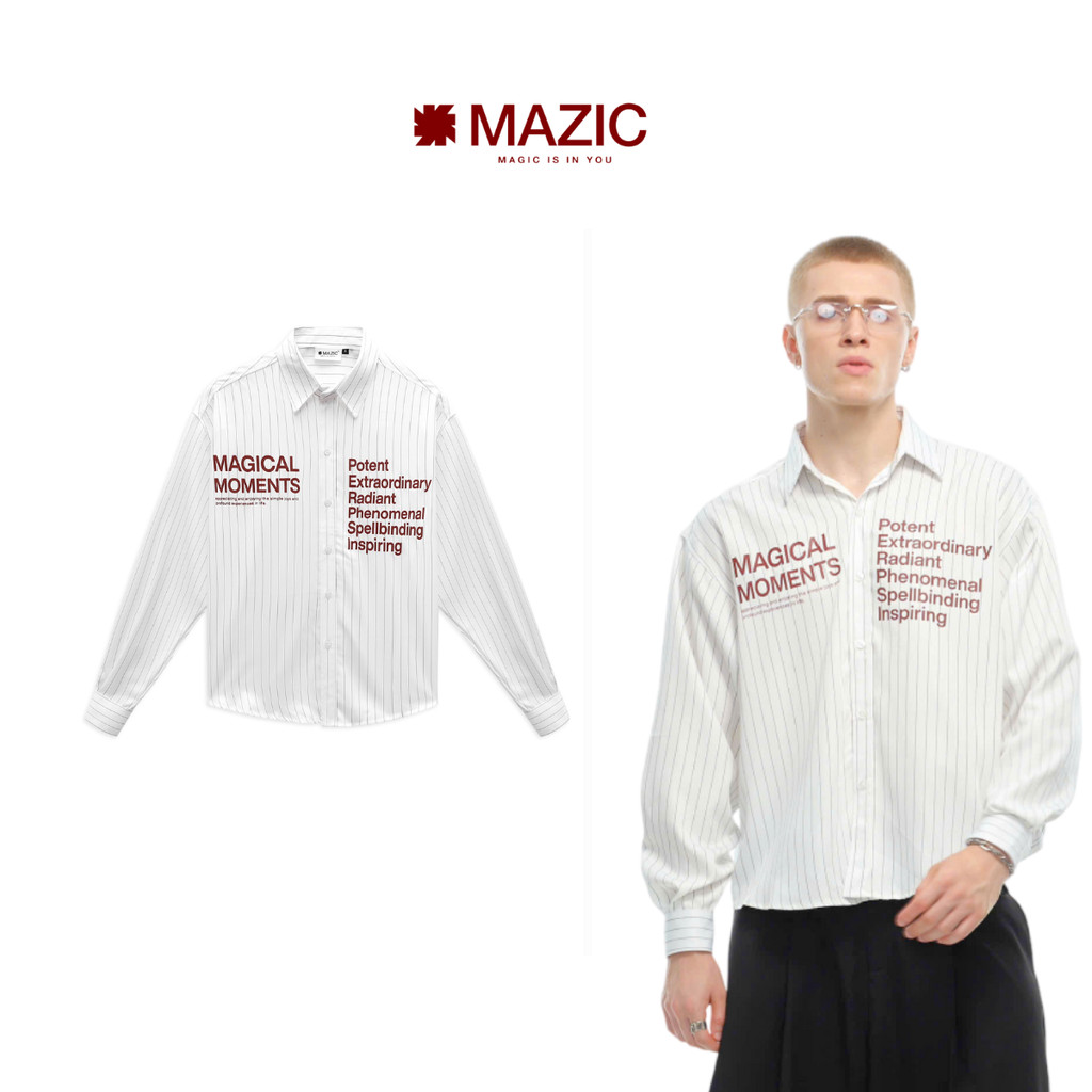 SM02 - "MAZIC"  SƠ MI SỌC MAGICAL MOMENTS BOXY CASUAL STRIPED SHIRT FORM BOXY