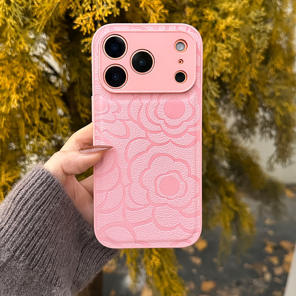 CAMELLIA Vegan Leather Case cho iPhone 17 Pro Max CASE cho iPhone 16 Pro Max Case cho iPhone 15 Pro 