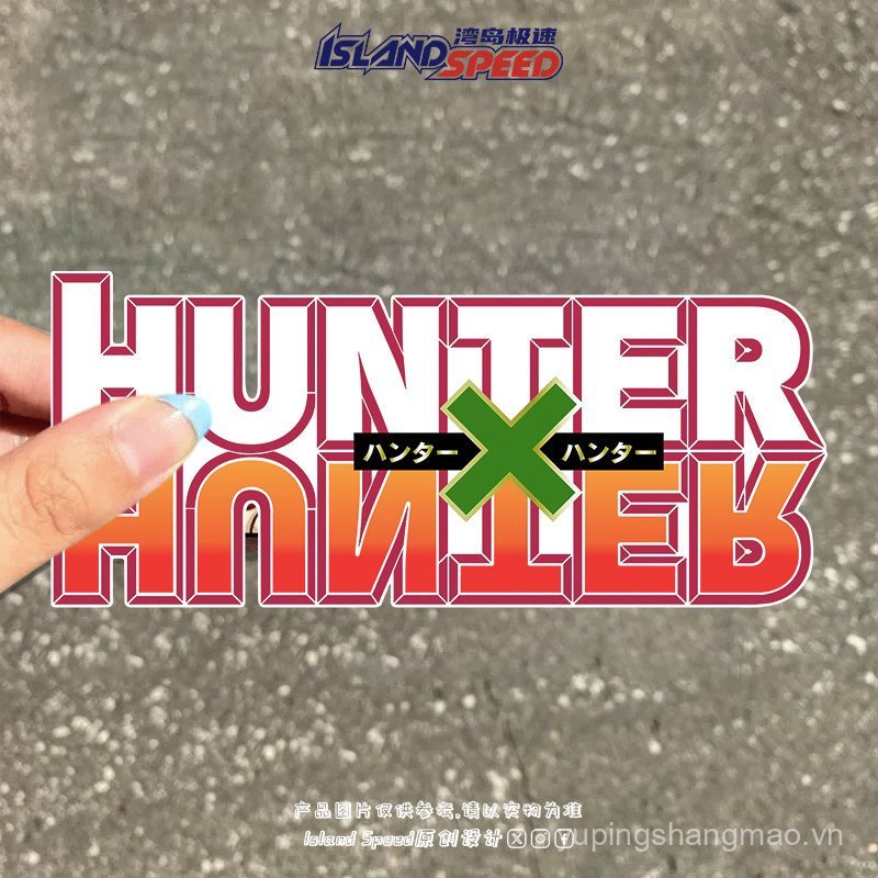 HUNTER x HUNTER Full-Time Hunter Anime Text Cá Tính Sáng Tạo Thân Xe Đề Can Trang Trí