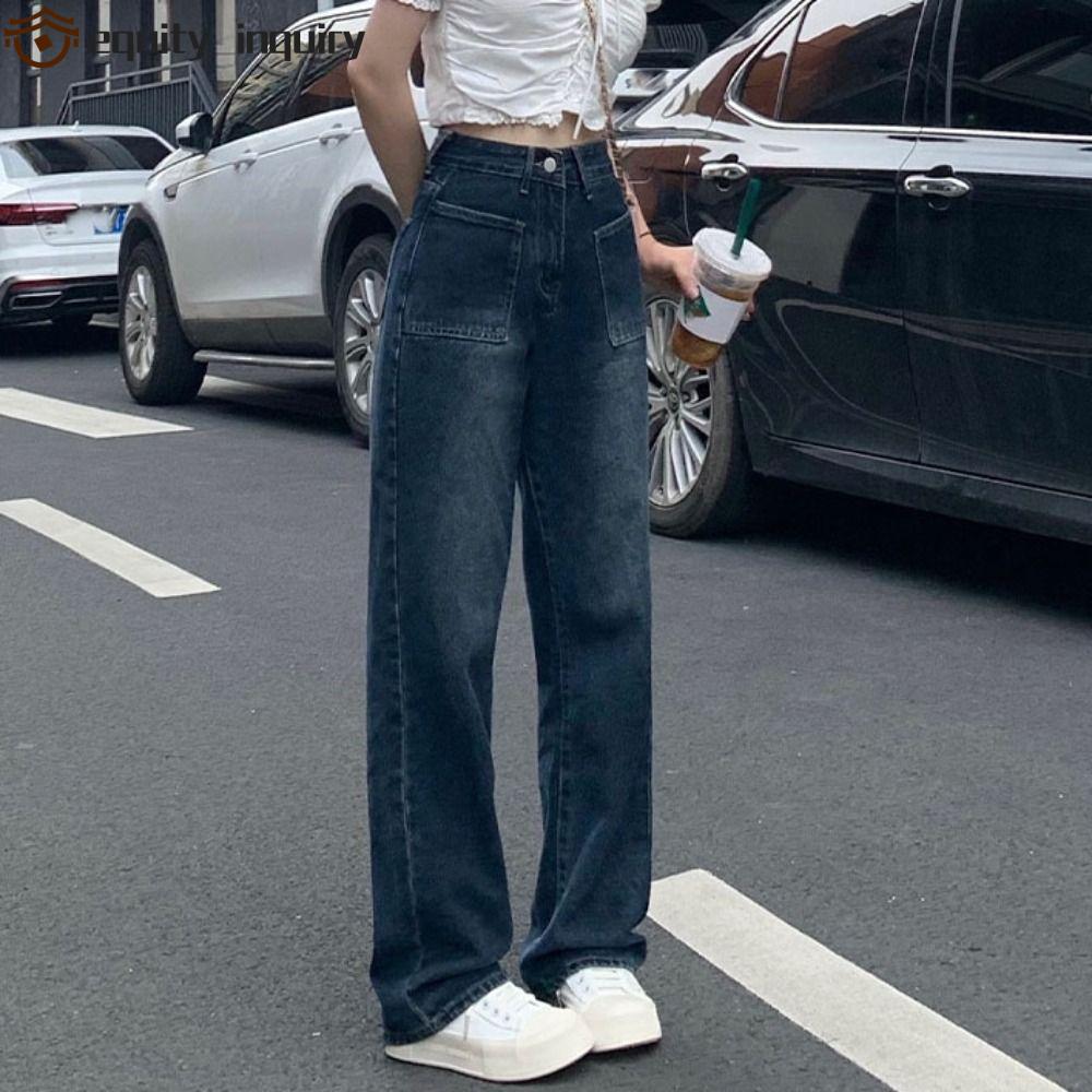QUẦN JEAN NỮ Y2K DENIM ỐNG RỘNG RETRO BAGGY INS - EO CAO CHÂN THẲNG
