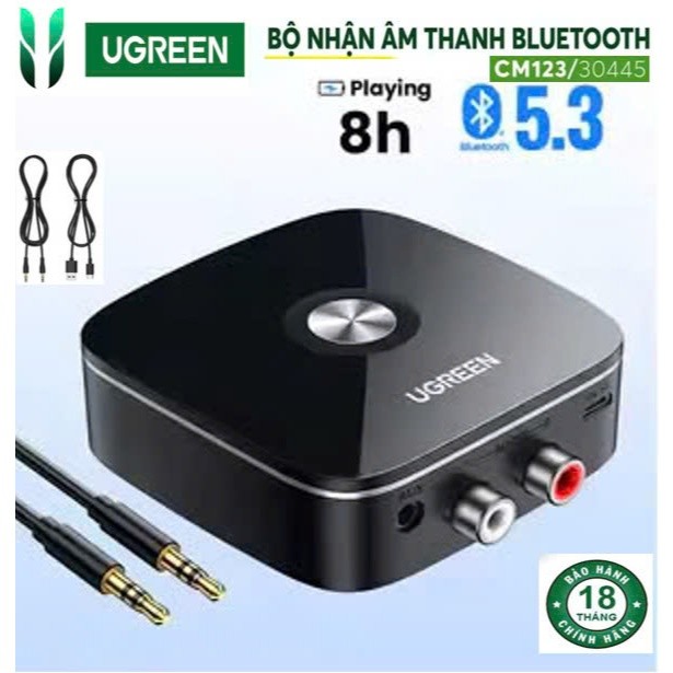 Bộ nhận Bluetooth 5.3  Ugreen 30445 CM123 (dùng kết nối loa+amply)