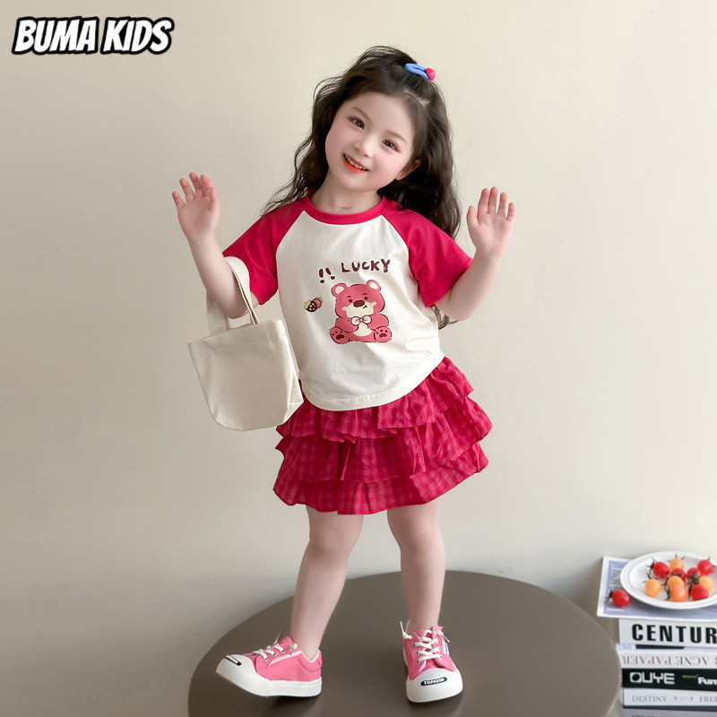 Bộ Gấu Dâu Cho Bé Gái - Bộ Váy Bánh Mùa Hè Hai Mảnh
