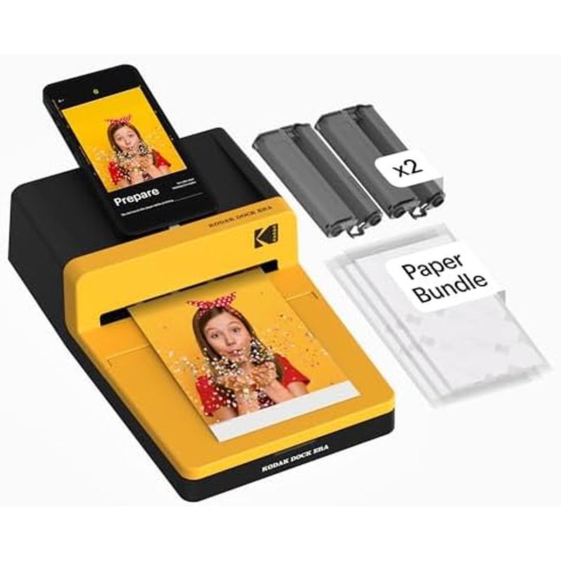 Máy in ảnh để bàn để in họa tiết 4x6 '' Điện thoại thông minh KODAK Instant 5 tờ Dock Era AndroidDoc