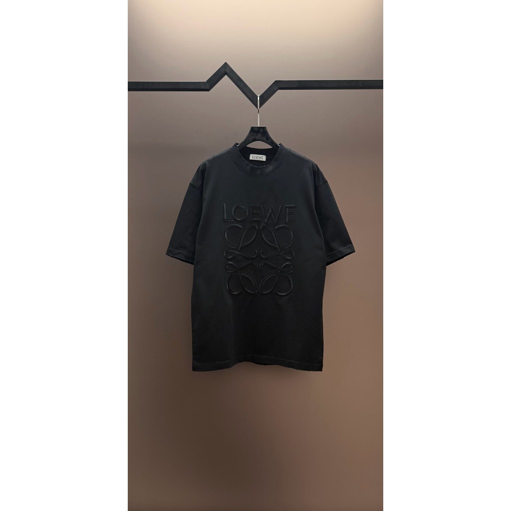 Áo thun ngắn tay nam nữ LOEWE phong cách cặp đôi cổ tròn ôm tay raglan phù hợp thu đông đầu xuân 202