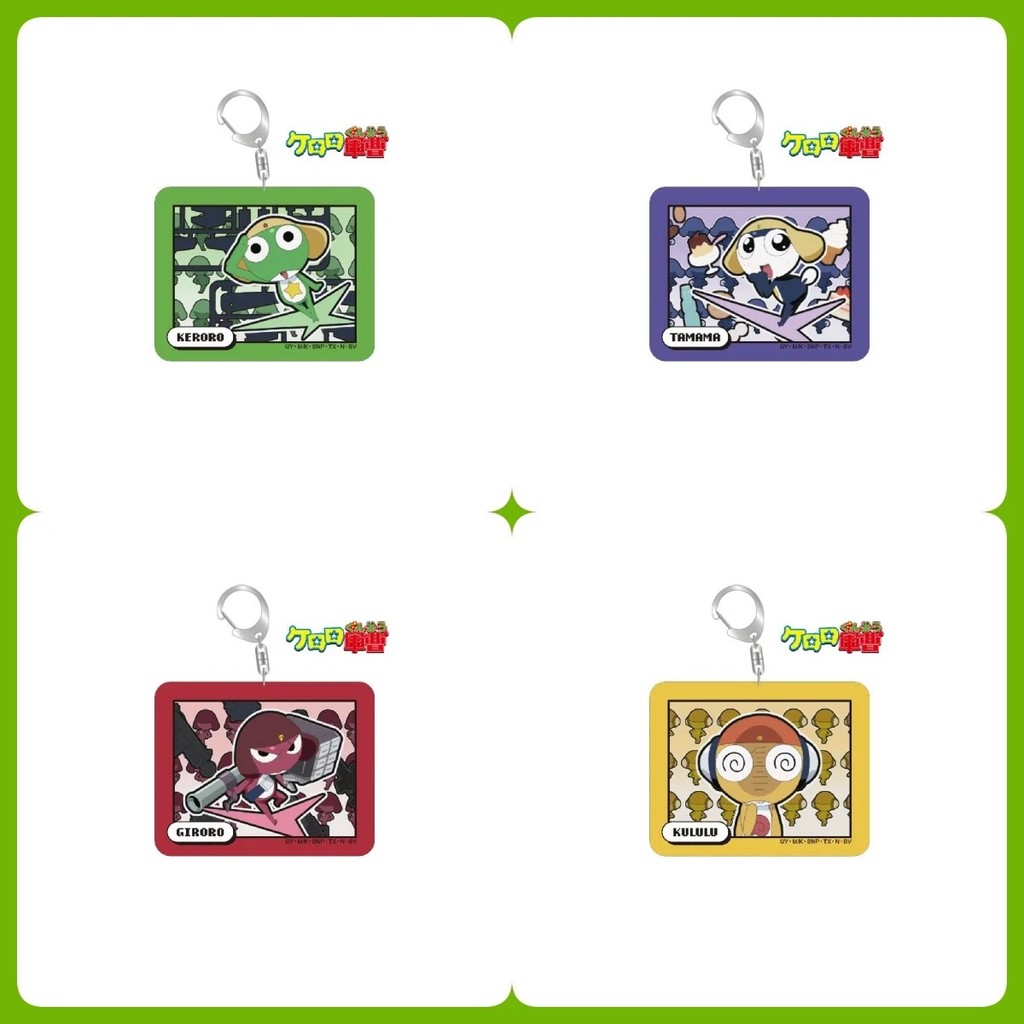 Móc khóa Keroro Gunsou Sgt Frog Anime Acrylic phụ kiện treo túi xách balo hình Keroro Tamama Giroro 