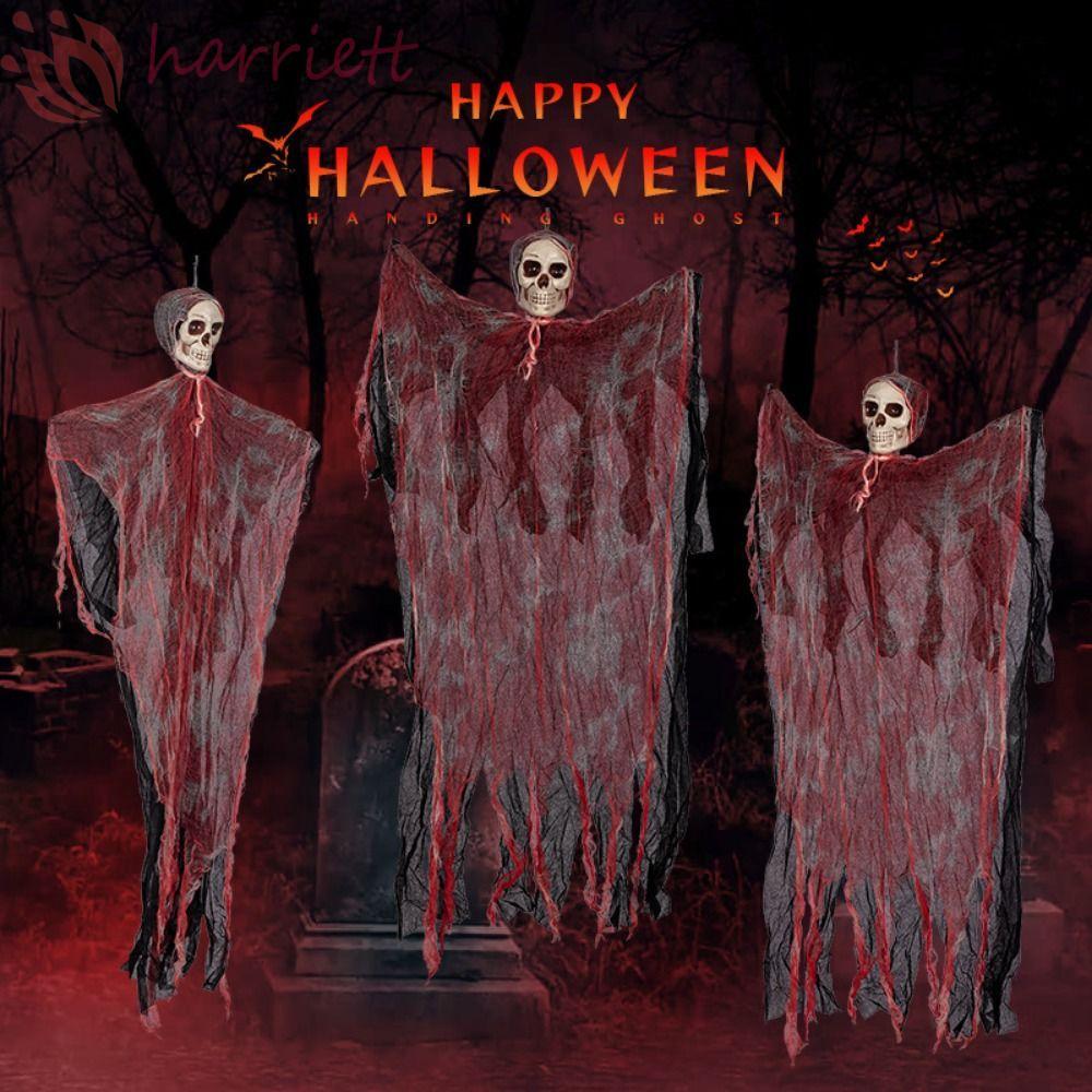 HARRIETT Halloween Skeleton Head, Cảnh Máu 3D Treo Ma Mặt Dây Chuyền, Treo Sáng Tạo DIY Halloween Sk
