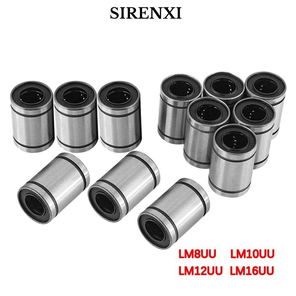 SIRENXI Vòng bi tuyến tính CNC Phần thanh thép Chrome Trục LM3UU LM4UU LM5U LM6UU