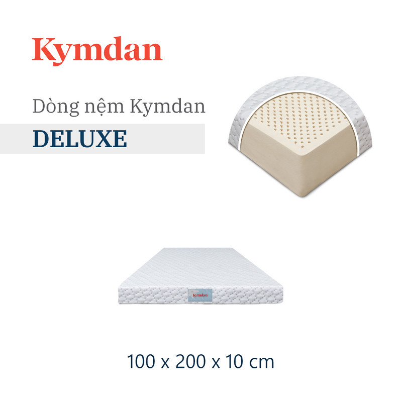 Nệm cao su thiên nhiên Kymdan Deluxe 100 x 200 x 10cm