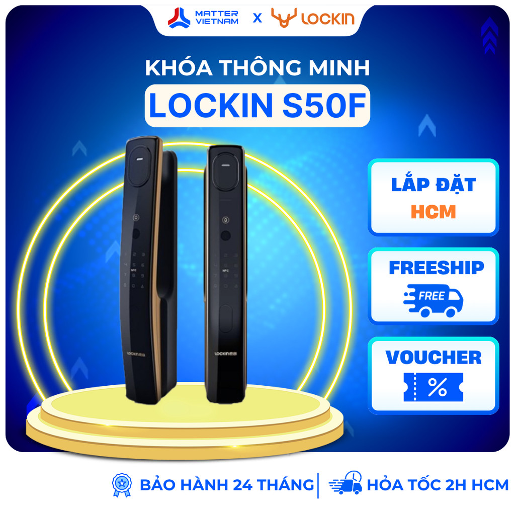 [LẮP HCM] Lockin S50F - BH 24 THÁNG - Khóa Thông Minh Vân Tay, Nhận Diện 3D (XFCL108) - BẢN QUỐC TẾ