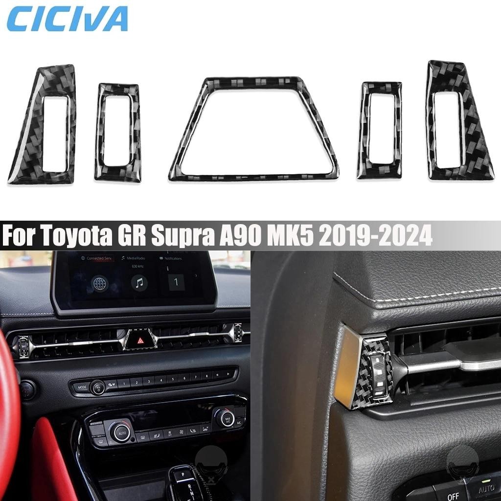 Sợi Carbon Phụ Kiện Ô Tô Điều Khiển Trung Tâm Lỗ Thông Khí Nội Thất Bao Sửa Đổi Viền Miếng Dán Cho X