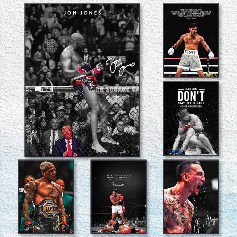 Chống Thấm Nước Không Khung UFC Canvas Treo Tường Nghệ Thuật Jon Jones Khabib Fighter Trang Trí Phòn